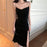 VenusFox New Arrival Vintage Elegant Black Color Sleeveless Dress for Women Summer Streetwear Sexy Cute Spaghetti Strap Dresses