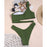 VenusFox One Shoulder Bikini Set Ribbed Swimwear Women's Swimsuit Cut Out Sexy Bikinis Army Green Bathing Suits Summer Beachwear