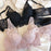 VenusFox Romantic lace sexy gathering bra panty set plus size women underwire underwear set, girl mesh perspective thin lingerie