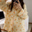 VenusFox Cotton Home Suits Korean Sleepwear Orange Print Pajamas for Women Summer