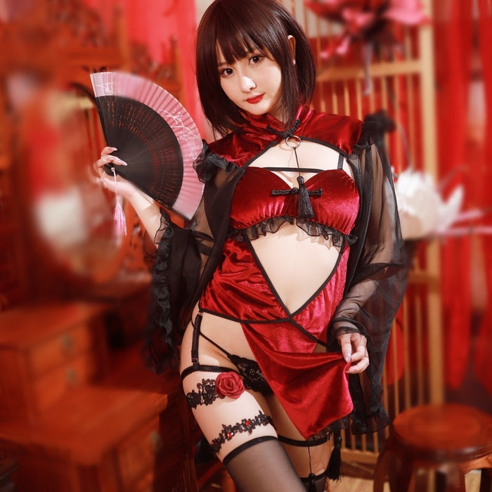 VenusFox Sexy Lingerie Cheongsam Performance for Party Halloween Girls Witch Vampire Cosplay Costumes Anime Panties Cow Cosplay Clothes