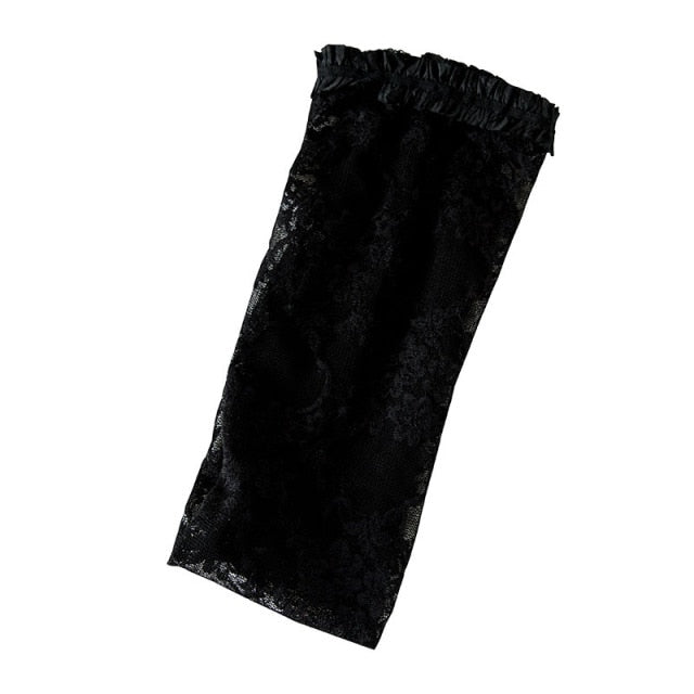 VenusFox Transparent Over the knee cute Lolita lace thin medium length socks for women