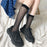 VenusFox New Plaid Transparent Lace Stocking Women High  Knee Socks