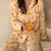 VenusFox Cotton Home Suits Korean Sleepwear Orange Print Pajamas for Women Summer