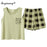 VenusFox Hot Sleeveless Two Piece Set Summer Green Silk Pajama Sets for Women Cotton PJS Fashion Soft Sleepwear Korean Kawaii Nightwear