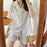 VenusFox Women's Pajamas Sweet Girl Plaid Sleepwear Short Sleeve Shorts Retro Ruffle Nightwear Kawaii Japan Homewear