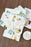 VenusFox Ladies Pajamas Set 100% Gauze Cotton Cartoon Dog Printed Pajamas Women 2Pcs Turn-down Neck Shirt + Pants Comfort Nature Sleepwear