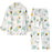 VenusFox Ladies Pajamas Set 100% Gauze Cotton Cartoon Dog Printed Pajamas Women 2Pcs Turn-down Neck Shirt + Pants Comfort Nature Sleepwear