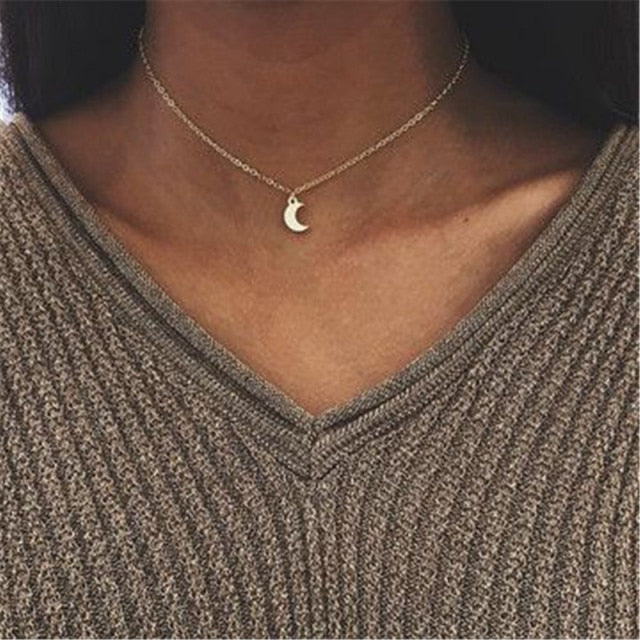 VenusFox Goth Pearl Choker Necklace Gold Color Lasso Pendants Women Jewelry On The Neck Chain Beads Necklace