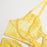 VenusFox Yimunancy 3 Pcs Lace Bra Set Women Embroidery Lace Lingerie Set Floral Bra + Panties Ladies Yellow Sexy Underwear Set