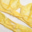 VenusFox Yimunancy 3 Pcs Lace Bra Set Women Embroidery Lace Lingerie Set Floral Bra + Panties Ladies Yellow Sexy Underwear Set