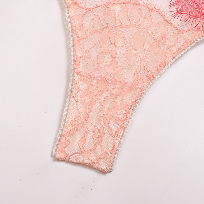 VenusFox New Ladies Lace Underwear Set Underwire Bra Set Garter Belt Sexy Mesh See-Through Panties Sexy Lingerie Erotic set