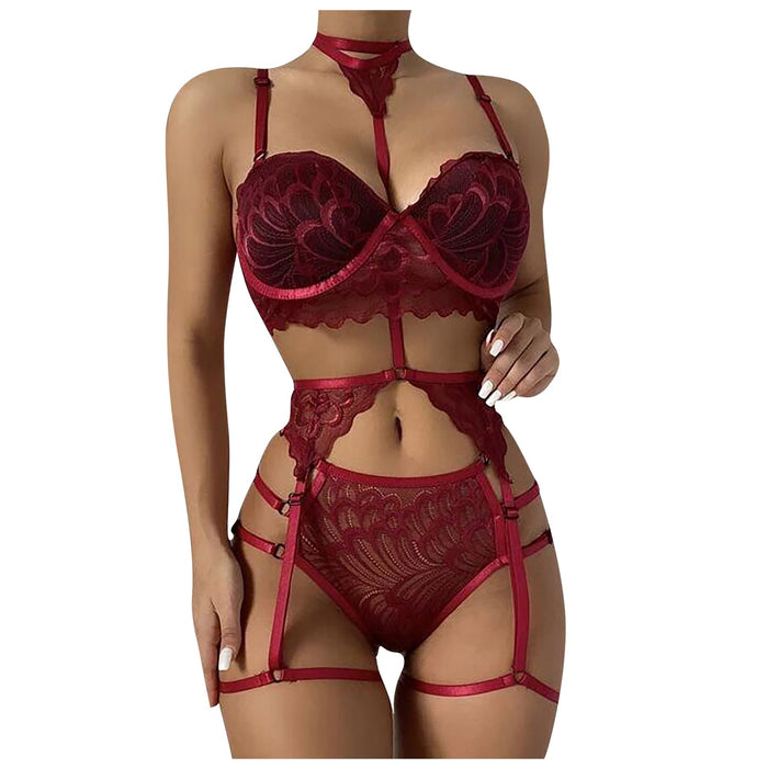 VenusFox Sexy Lingerie Set Sex Corset Bra G-String Women's Underwear See Through Lace Lenceria Mujer