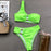 VenusFox Sexy Bikini Set One Shoulder Women's Swimsuits High Waist Swimwear Women 2021 Rings Biquini Ribbed Brazilian Bikinis
