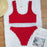 VenusFox Push Up Bikinis Sexy Swimwear Women's Swimsuits 2021 Ribbed Biquini Scalloped Bikini Set Summer Beach Solid Bathing Suits