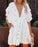 VenusFox Bikini Cover-ups White Tunic Sexy V-neck Butterfly Sleeve Summer Beach Wear Mini Dress Plus Size Women Swimsuit Cover Up D0