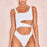 VenusFox High Waisted Bathing Suit Women One Piece Sexy Bandage White Cut Out Swimsuit Push Up Swimwear Monokini Swimming Suit Women