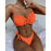 VenusFox Riseado Ruffle Sexy Bikinis Push Up Swimwear Women 2021 Ribbed Swimsuits Solid Bathing Suits High Cut Beach Wear Biquini Thong