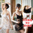 VenusFox Sexy Lingerie Temptation Suit Sexy V-neck Chest Pad Gathered Pajamas Women Transparent Lace Suspender Nightdress