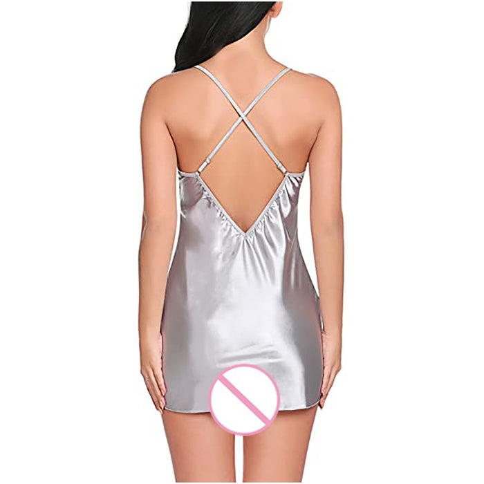 VenusFox Sexy Lingerie Nightgown Underwear Lace Embroidery Seduction Women Nightwear Sling Back Cross Night Dress