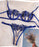 VenusFox Women Sexy Lingerie Set Transparent Floral Embroidery Push Up Bra Panty Erotic Costumes Temptation Sensual Underwear Blue