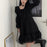 VenusFox Black Dress Women Lace Square Collar Puff Sleeve Short Dresses Gothic Oversized Spring Autumn Streetwear Goth Outfits