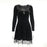VenusFox High Waist Vintage Black Dress Female Goth Lolita Cross Pendant Lace Pleated Dress Goth Harajuku Party Club Frock Streetwear