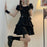 VenusFox Women's Gothic Lolita Dress Goth Punk Gothic Harajuku Mall Goth Style Bandage Black Dress Emo Clothes Dress Spring 2021