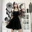 VenusFox Velvet Gothic Aesthetic Black Halter Mini Dresses Mall Goth Harajuku Women Bodycon Dress Sexy Long Sleeve Party Emo Clothes