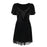 VenusFox Goth Dark Academia Sexy High Waist Y2K Pleated Dress Vintage V-Neck Hollow Out Puff Sleeve Lace A Line Dress Woman Alt Clothes