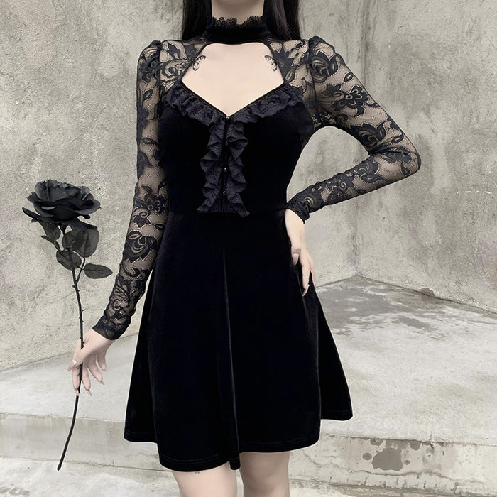 VenusFox Goth Dark Victorian Dress Corset T-shirts Bandage Black Punk Women Crop Tops Short Sleeve V-neck Sexy Lolita Bustier Blouse