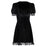 VenusFox Goth Sexy Vintage Lace Black Dress High Waist Aesthetic Short Sleeve A Line Dress Harajuku Elegant Party Club Dress for Women