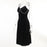 VenusFox Sexy Vintage Gothic Grunge Black Party Robe Women Dark Goth Punk Rock Velvet Chain Strap Midi Dress Split Summer Ladies Clothes