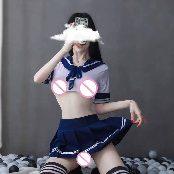 VenusFox Sexy Lingerie Temptation and Sexy Suit Pure Student Uniform Stage Costume Sailor Alternative Clothing Skirt  Slutty Cosplay