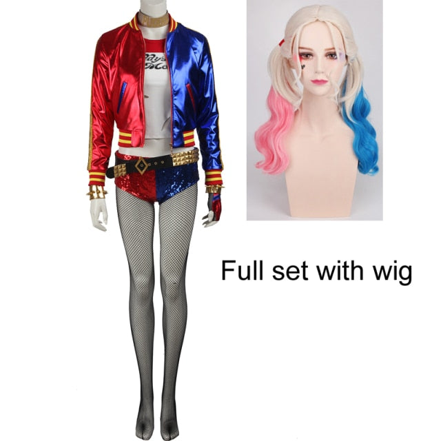 VenusFox Movie Suicide Cosplay Harley Costume Adult Joker Halloween Fancy Outfit Full Set Party Sexy Clothing