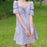 VenusFox Floral Dress Woman Purple Elegant Short Dress Summer Sexy Fashion Vintage Sweet Fairy Puff Sleeve Holiday Sundress