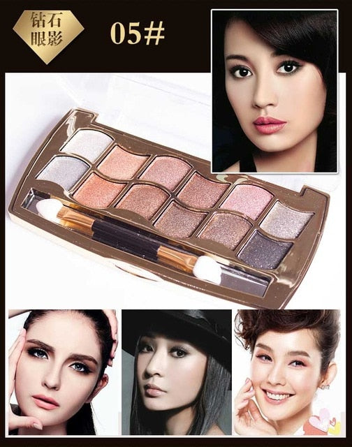 Professional Eye Makeup 12 Colors Eyeshadow Palette Gold Smoky Cosmetics Makeup Palette