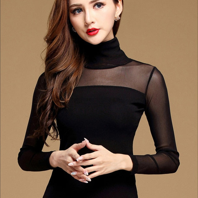 VenusFox Women Long Sleeve Lace Blouse and Tops
