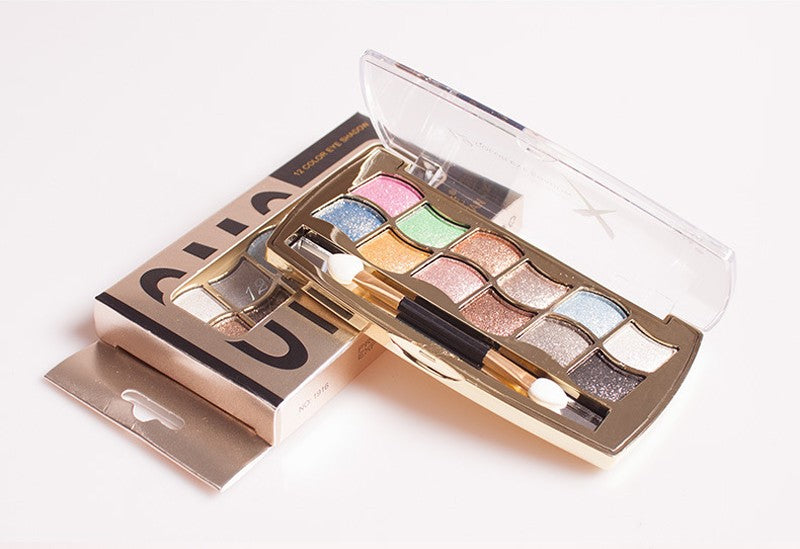 Professional Eye Makeup 12 Colors Eyeshadow Palette Gold Smoky Cosmetics Makeup Palette