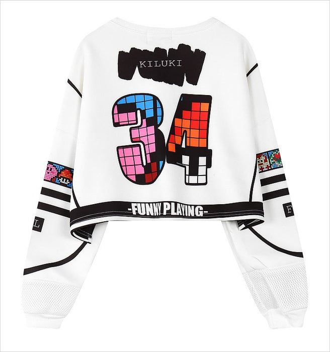 VenusFox Woman's sweatshirt harajuku letters sexy hip-hop crop top