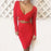 VenusFox Red Black White Long Sleeve Elastic Cotton Warm Party Dresses