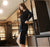 VenusFox Women's Solid Long Sleeve Black Bodycon Vintage Velvet Dress