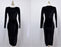 VenusFox Women's Solid Long Sleeve Black Bodycon Vintage Velvet Dress