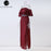 VenusFox Off Shoulder Red Vintage Long Dress