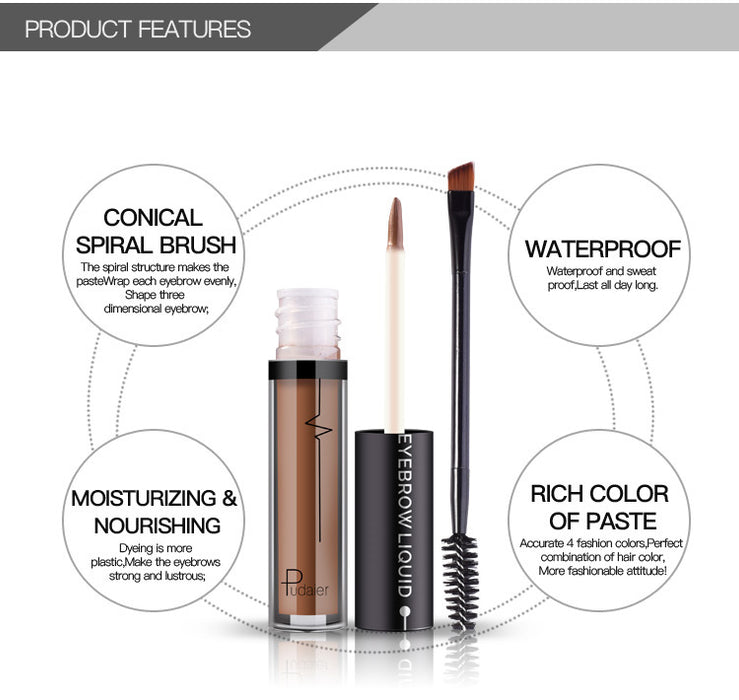Eyebrow Enhancers Brush Kits Waterproof Henna Eyebrow Gel Black Brown Pigments