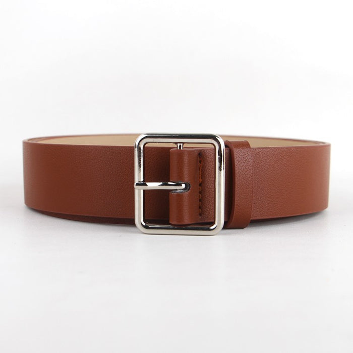Fashion Simple Circle Pin Gold Buckles Wild  Belt  for women