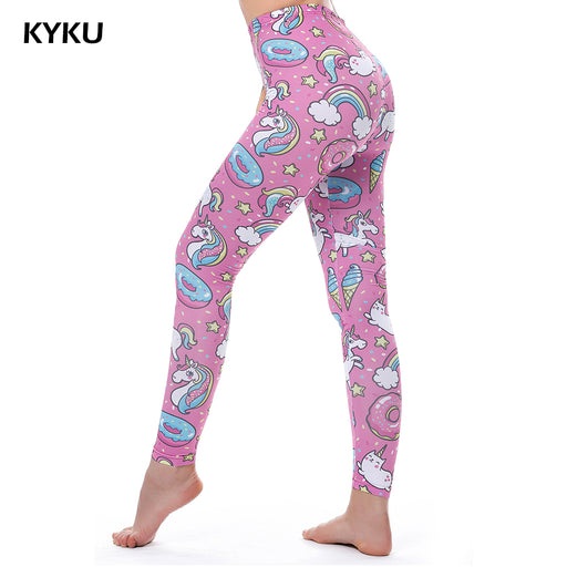 VenusFox High Waist Push Up Donuts Unicorn Sexy Fitness Leggings