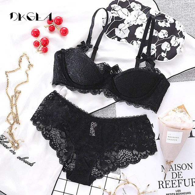 VenusFox Lace Embroidery Underwear Bra Sets