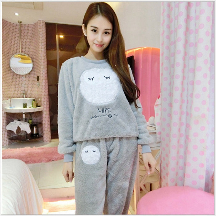 VenusFox Thick Warm Coral Velvet Pajamas Sets