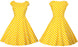 VenusFox Vintage Polka Dot Yellow Dress